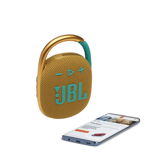 JBL Clip 4 - Yellow - Ultra-portable Waterproof Speaker - Detailshot 1 image number null