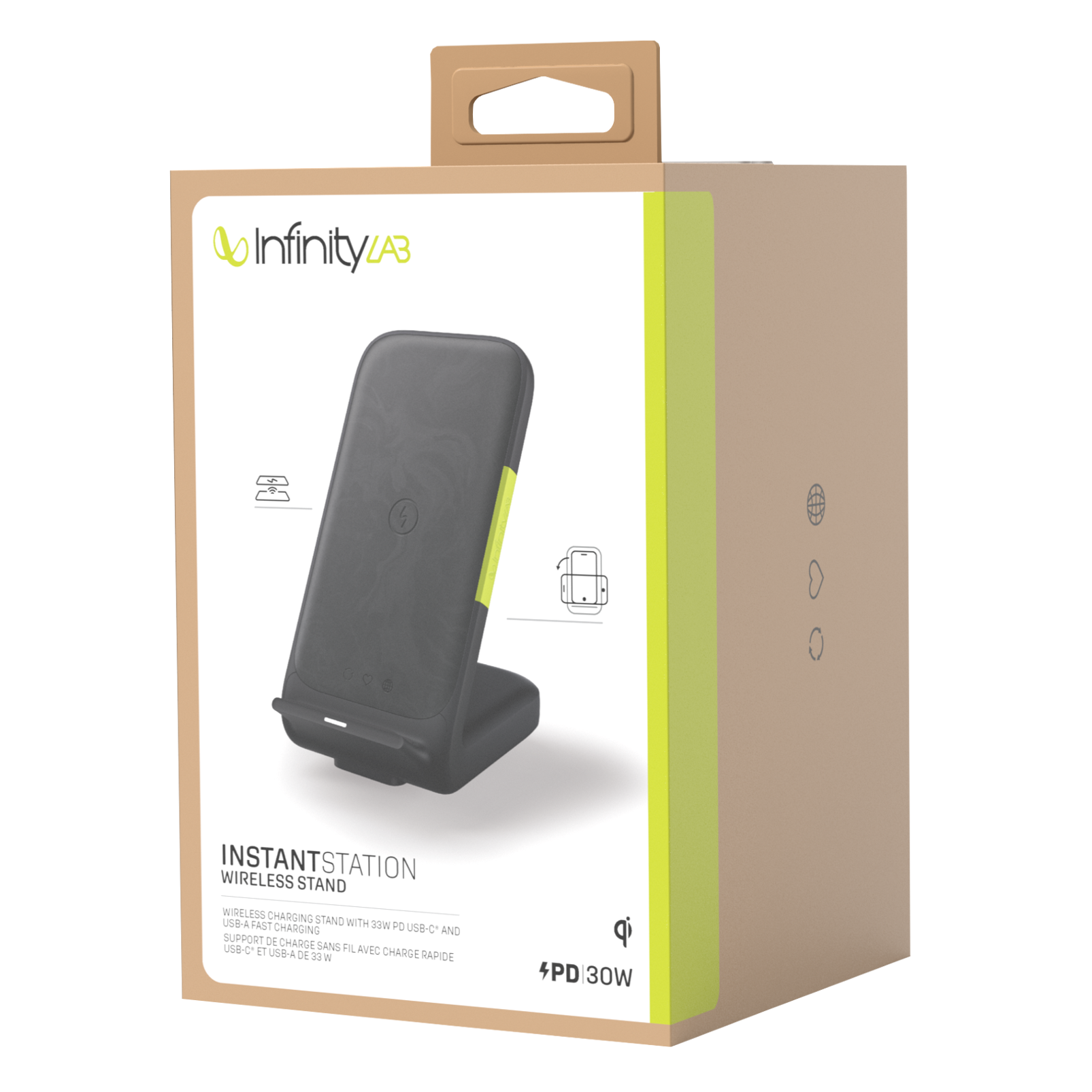 InfinityLab InstantStation Wireless Stand 33W PD USB-C and USB-A Compact Fast Charging Wireless Charger (White) Buy InfinityLab InstantStation Wireless Stand | Charging stand