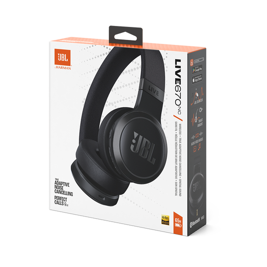 JBL Live 670NC Wireless On Ear Headphones with True Adaptive Noise Cancelling
