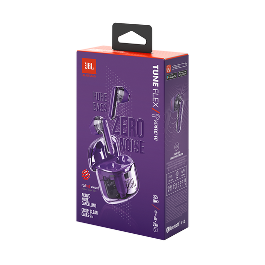 JBL Tune Flex Ghost Edition - Purple Ghost - True wireless Noise Cancelling earbuds - Detailshot 10 image number null